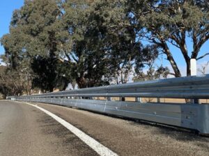 biker shield guardrail road crash barrier installed