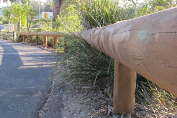 t18 log rail road guardrail in nsw