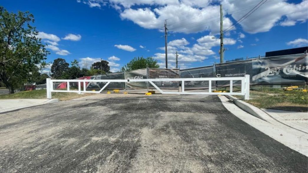 Double gates installed for Penrith City Council, as part of the commercial fencing service provided by metal fencing specialist