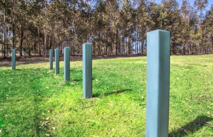 Recycled Plastic Bollards installed in a park