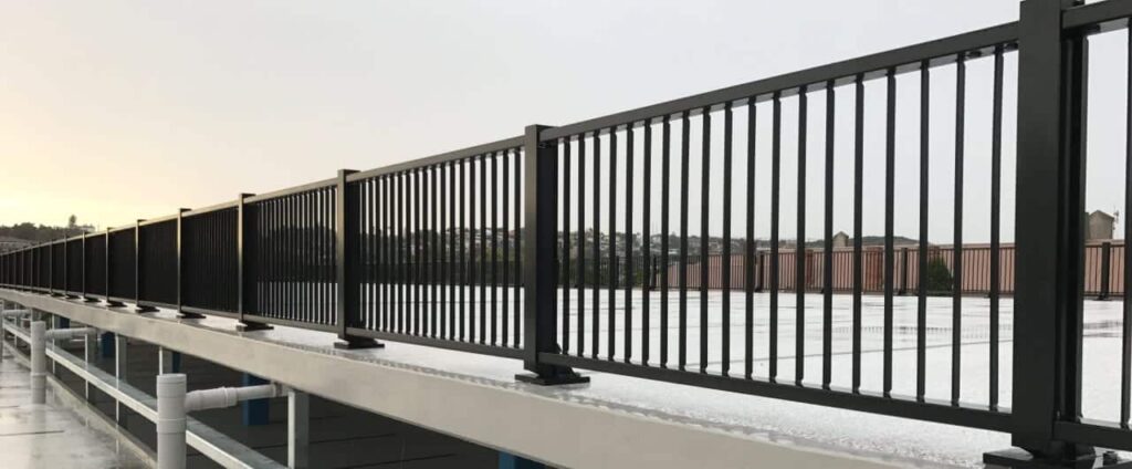 RHINO STOP Car Park Crash Barrier installed around a warehouse