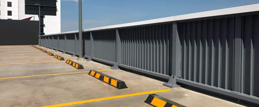 RHINO STOP Elite guardrail system in outdoor carpark