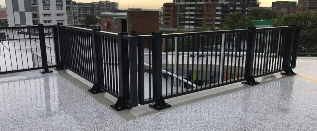 RHINO-STOP® Elite Guardrail on upper level of outdoor carpark