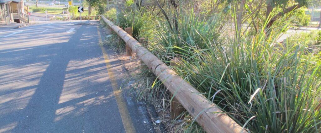 T18 Wooden Car Park Guardrail on roadside
