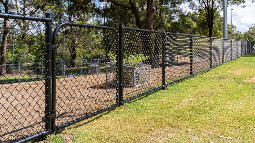 Kenthurst Park Project chainwire fencing installed on soccer ground