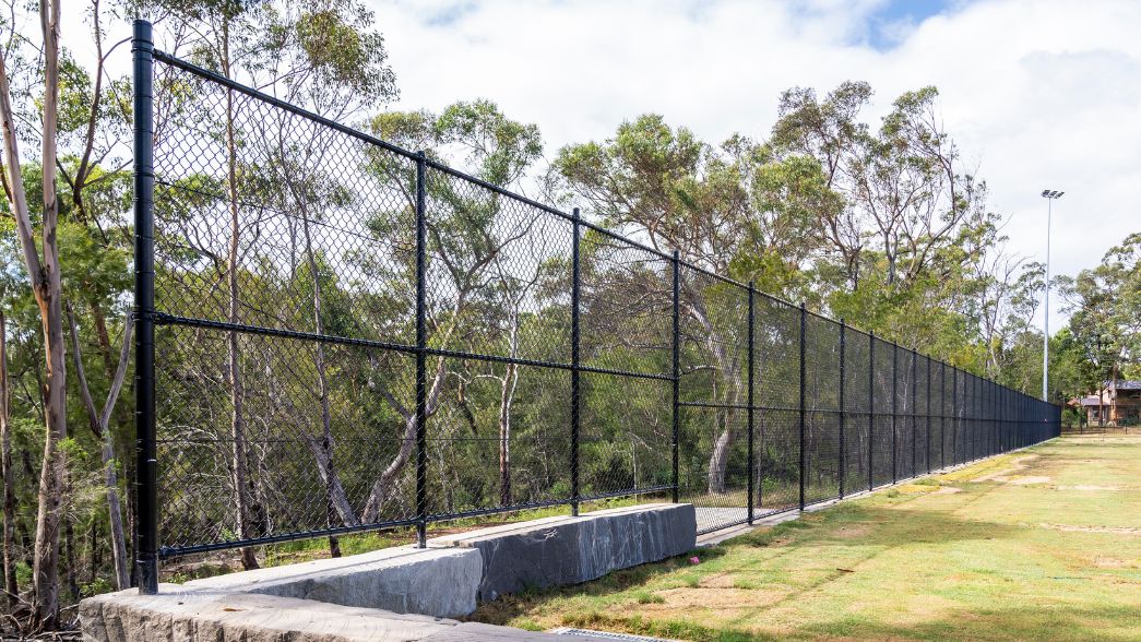Chain wire fences around Kenthurst Park sports grounds, as part of the commercial fencing service