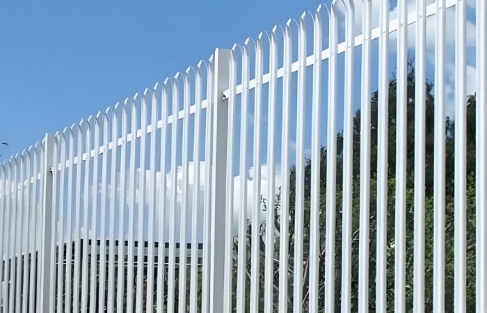 Security Fencing using Palisade Fencing with crimped tops