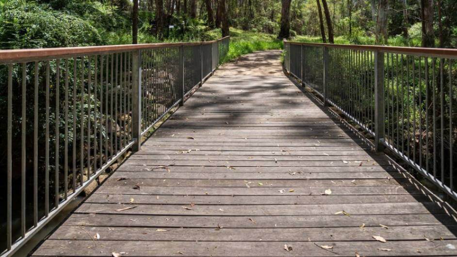 Custom fabricated pedestrian balustrades for Rouse Hill bridge project