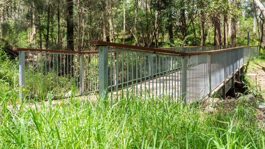Custom fabricated hot dip galvanized pedestrian fencing balustrades installed in Rouse Hill