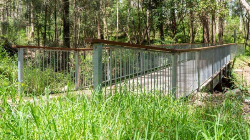 Custom fabricated hot dip galvanized pedestrian fencing balustrades installed in Rouse Hill