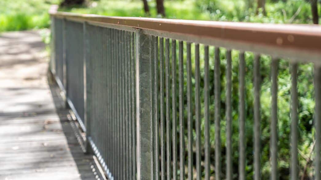 Installation of pedestrian fencing in Rouse Hill
