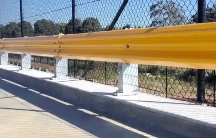 RHINO STOP Type 1 Road Barrier Safety System installed in a warehouse